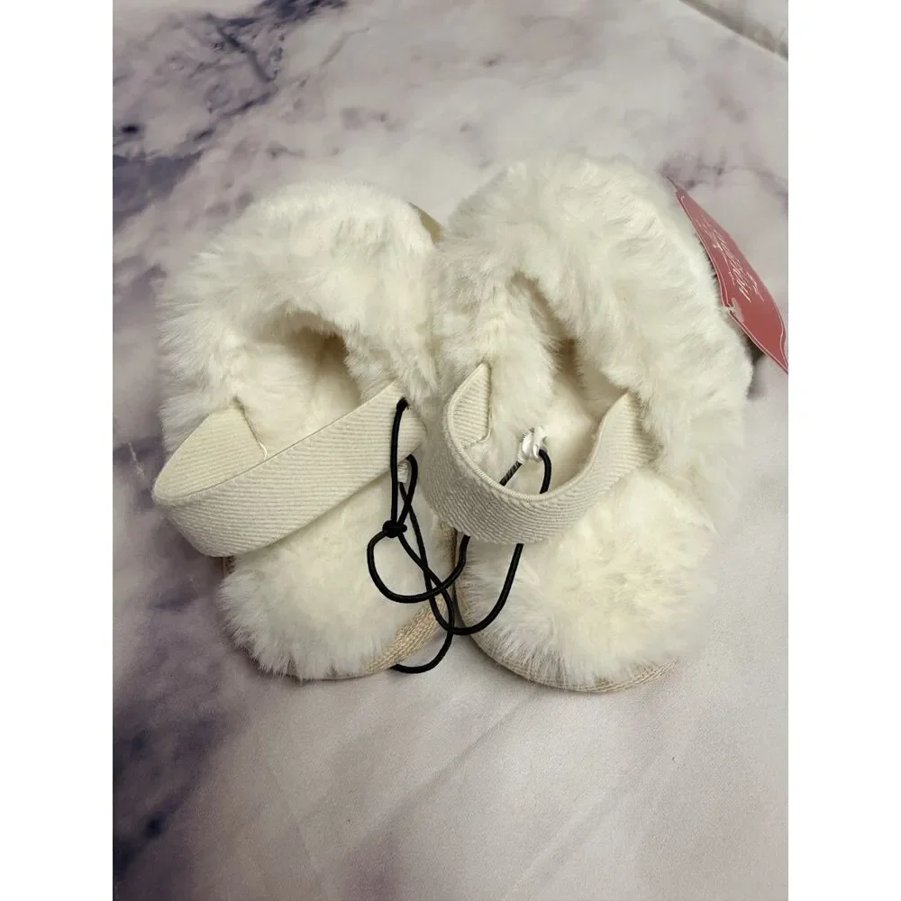 Holiday Time Toddler Metallic Gold Scuff Slippers